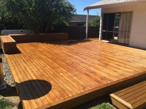 Decking 1 large decking area with raised seating